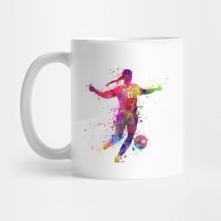 Girl playing soccer football player silhouette Mug